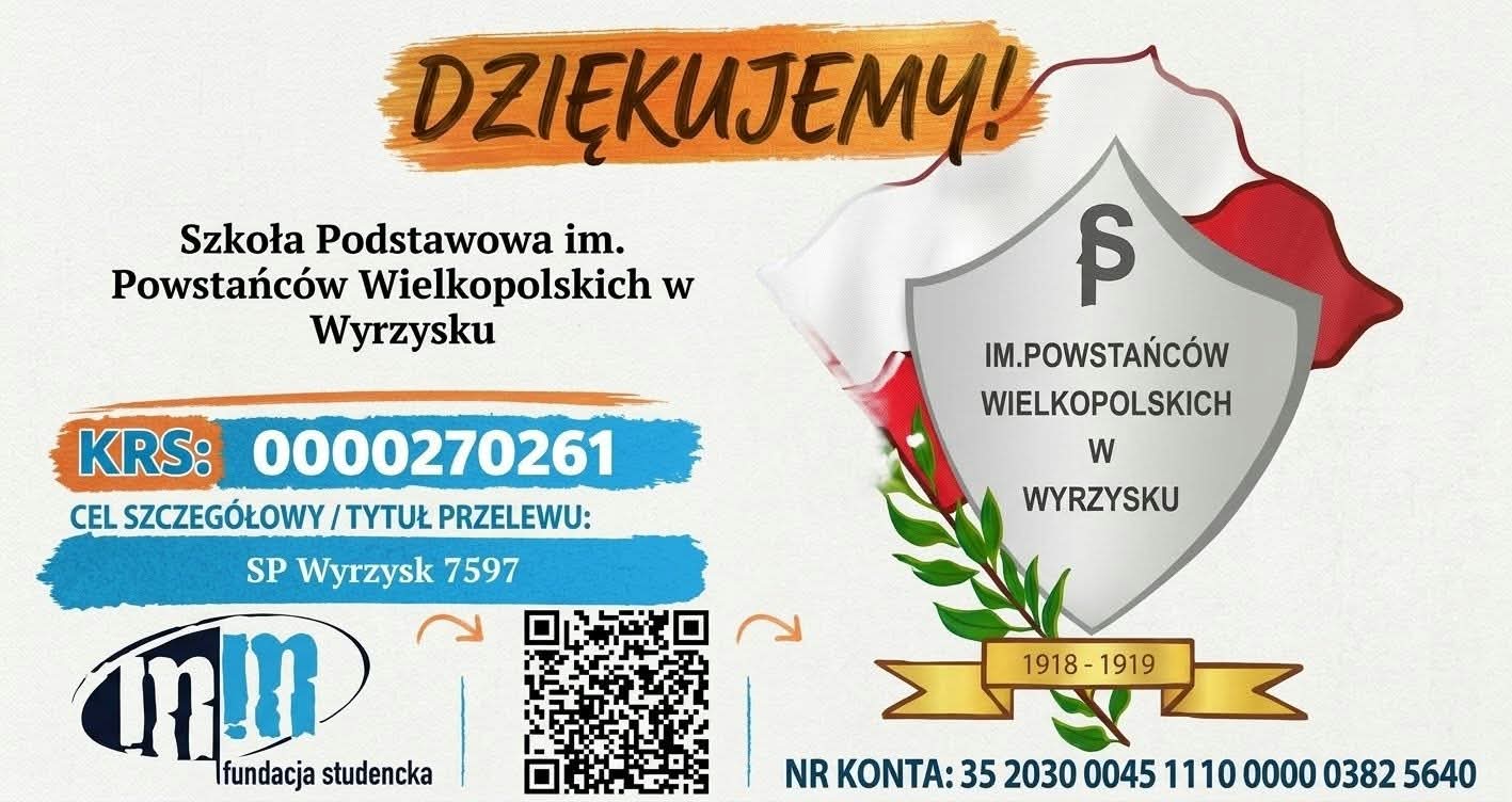 Szkoła Podstawowa w Wyrzysku otrzymała środki z 1,5% podatku